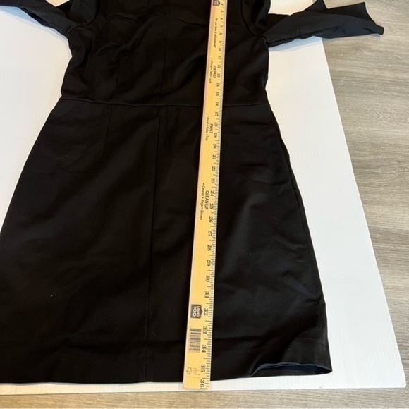 Tyler Boe Womens Sheath Dress Black Stretch Scoop Neck Back Zip Buttons M - Picture 11 of 12